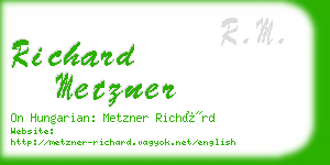 richard metzner business card